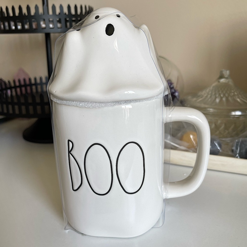 ‘Boo’ Mug with Ghost Lid Topper - Rae Dunn Halloween 2022